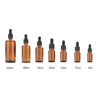 

5-100ml Amber Glass Liquid Reagent Pipette Eye Dropper Drop Amber Glass Aromatherapy Liquid Pipette Bottle Refillable Bottles