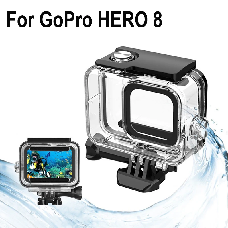 Водонепроницаемый чехол Защитный корпус оболочка для gopro hero 8 черный дайвинг серфинг водные виды спорта gopro hero 8 аксессуары