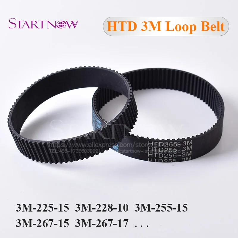 

Closed-loop Timing Belt Transmission Belts HTD 3M-255-15 Perimeter 225 267 300 324 384 519mm Customized Width 8 9 10 15 17mm