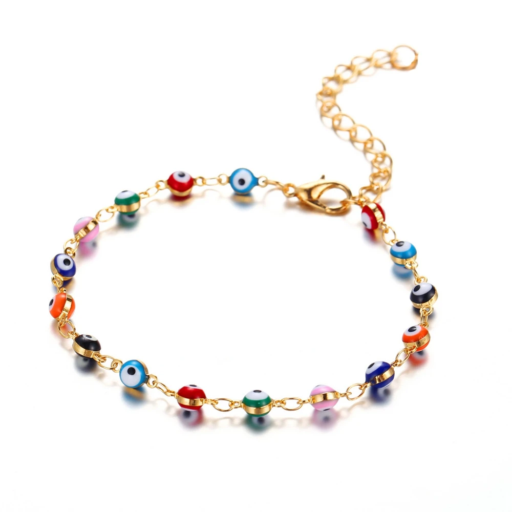 

2021 United States Devil's Eye Anklet Chain Antique Color Blue Eye Foot Chain Wholesale