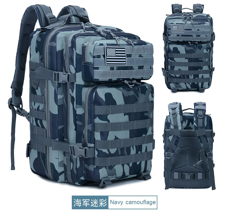 EBOYU 17' тактический рюкзак 3 дня штурмовой пакет Молл жук из сумки 42L военный рюкзак для пеших прогулок кемпинга горный туризм Охота - Цвет: Navy Camouflage