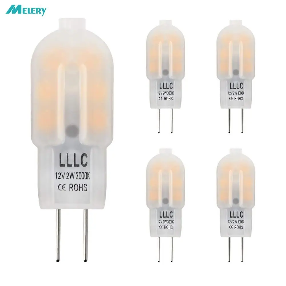 G4 светодиодный лампы 2 w эквивалент 20 w Замена для галогенной капсулы 12 v/220 V с матовым покрытием теплый белый [Energy Class A + +]-5 PACK