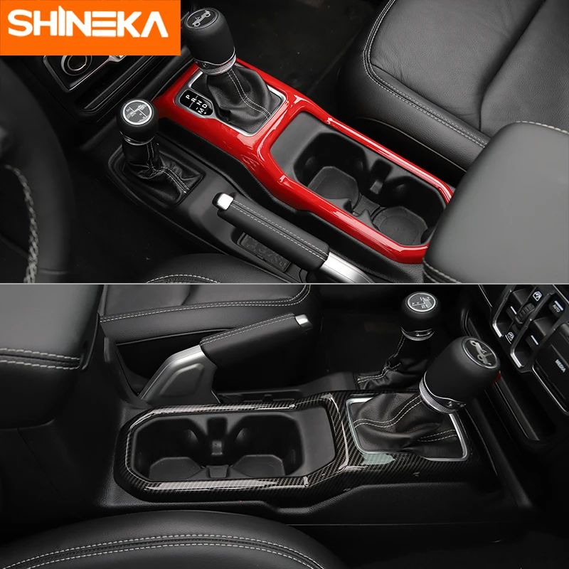 SHINEKA интерьерные молдинги для Jeep Wrangler JL+ панель управления приборной панели автомобиля панельная Накладка для коробки передач для Jeep Wrangler JL
