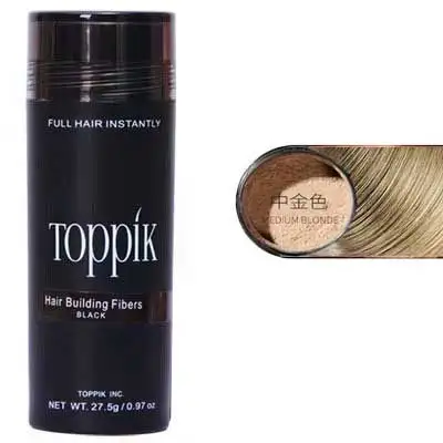 27,5 г Toppik строительные волокна для волос, 9 цветов, Полный волос, мгновенно, фибра, капиларес, волокно, удерживающий спрей, порошок для лечения волос - Цвет: MEDIUM BLONDE