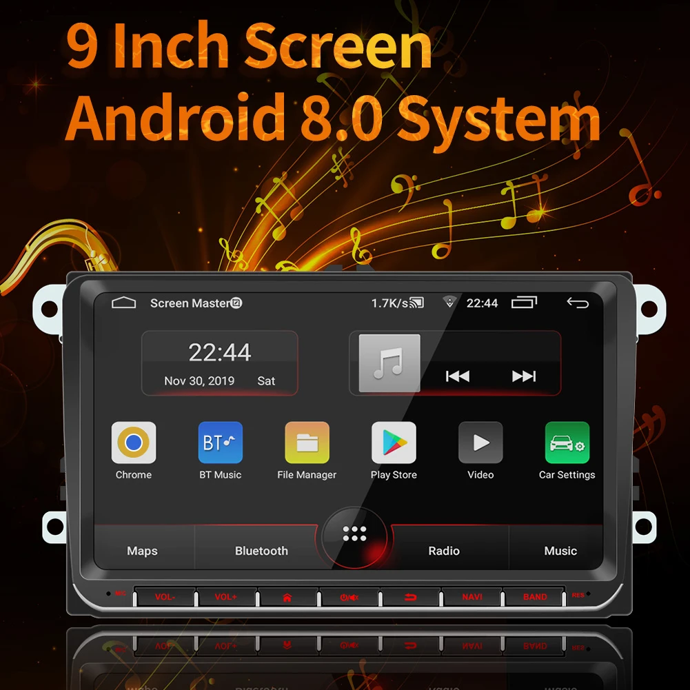 Android 10.1 Car Radio Multimedia Video Player 9 inch FM WIFI Bluetooth GPS navigation Auto Stereo GPS In Dash Head Unit for VW