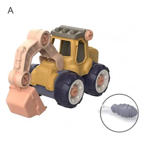 Creative Minuature Truck Loading Unloading Plastic DIY Truck ToyAssembly Engineering Car Set Kids Educational Toy For Boy  Gifts A
