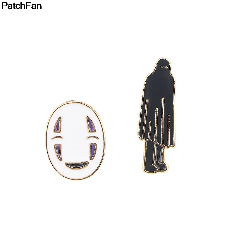 Patchfan, Унесенные призраками, фильм, без лица, мужские серьги, эмаль, цинк, креативные, вечерние, для женщин, сувенир, подарок, ювелирное изделие для фанатов A2519