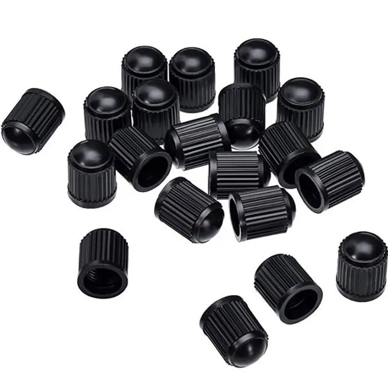 8 Uds cubiertas para válvula de neumático, cubiertas de polvo de vástago de neumático de coche de plástico con anillo de sellado para SUV, moto, camiones, bicicleta, bicicleta, negro
