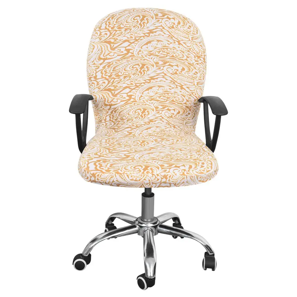 S/M/L вращающийся чехол для стула растягивающийся чехол для Офисного Компьютерного Стола Чехол для стула анти-грязные эластичные чехлы на кресла Сменные чехлы - Цвет: C-golded printed