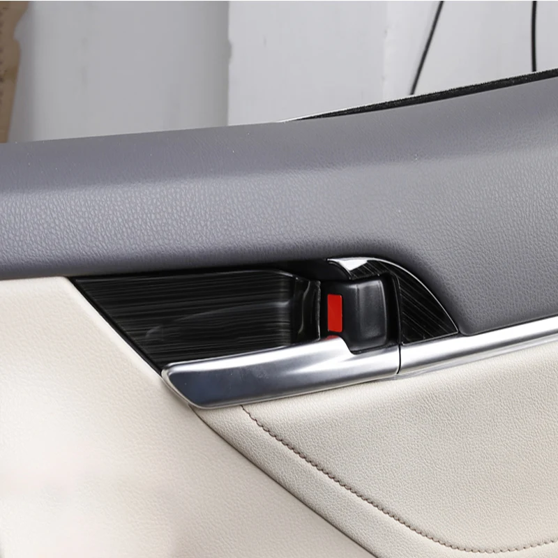 Подходит для Toyota Camry- внутренняя дверная ручка Чаша хромированная блестки внешняя декоративная заплатка внутренняя дверная чаша - Название цвета: black