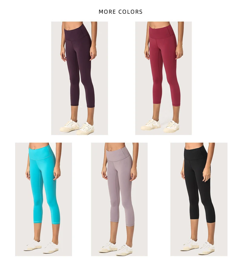 Брюки-Капри с регулируемым животиком, дышащие брюки с эффектом пуш-ап, брюки с высокой талией, телесные эластичные быстросохнущие бесшовные леггинсы для женщин, M1901