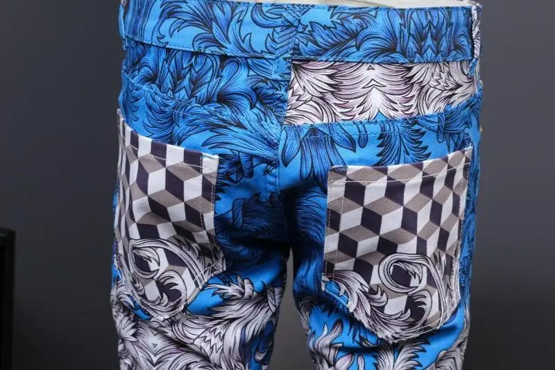 Дизайнерские джинсовые штаны Mannen Slim Fit Volledige Lengte mannen Broek Moda Hombre Erkek Kot pantoon, королевские джинсы Gedrukt