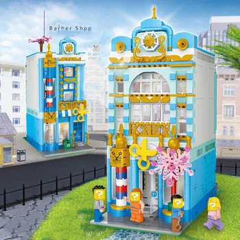 

Building Blocks toy Assembling small particles Building Blocks set City Creative Street View Series Assembled Block Toy Model