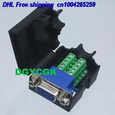 

DHL 50pcs DB15 D-SUB VGA female 15 Pin Terminal Breakout Plastic cover nut 3+6 BLACK 22-ct