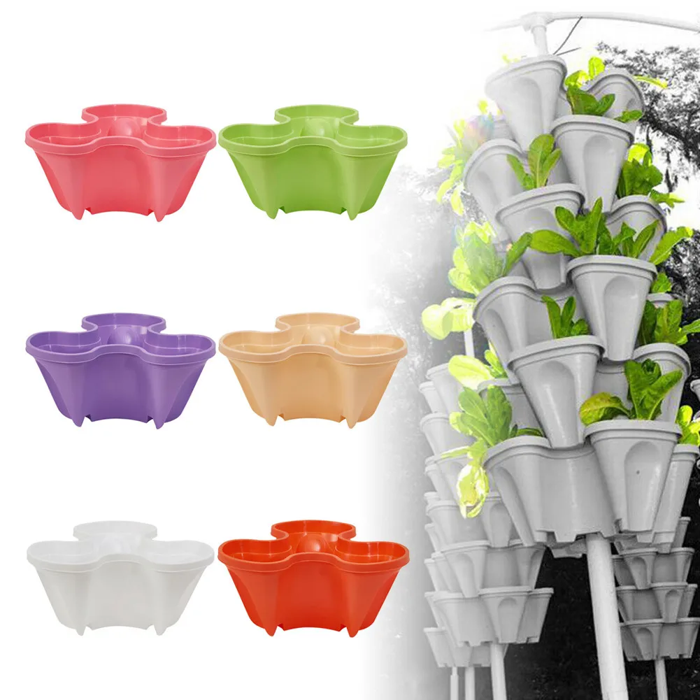 Durable Stackable Strawberry Planter Pot Tower Gardening Vegetable Flower Plastic Pots Garden Decor | Дом и сад