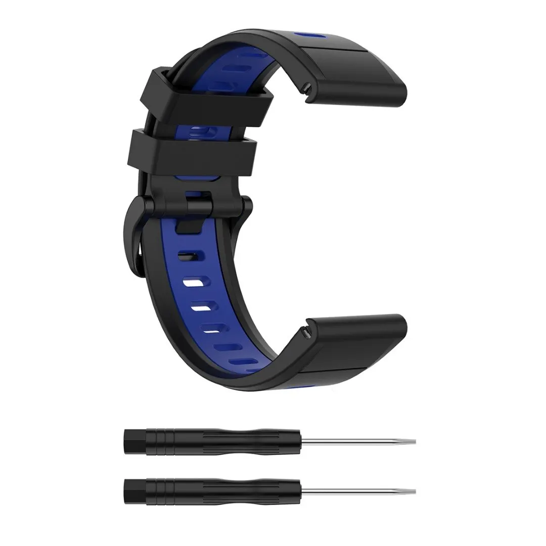 Ремешок сменный силиконовый для наручных часов Garmin Fenix 6X/6 Pro 3HR/5X Plus модный