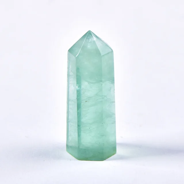 30 Color Natural Stones Crystal Point Wand Amethyst Rose Quartz Healing Stone Energy Ore Mineral Crafts Home Decoration 1PC Green fluorite