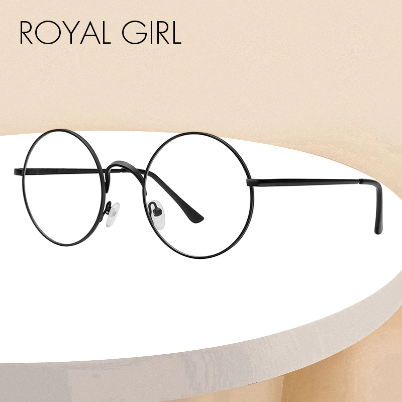 

ROYAL GIRL Blue Ray Computer Glasses Women Brand Optical Eyeglasses Gaming Goggles Transparent Lenses Alloy Eyewear Frame ss696