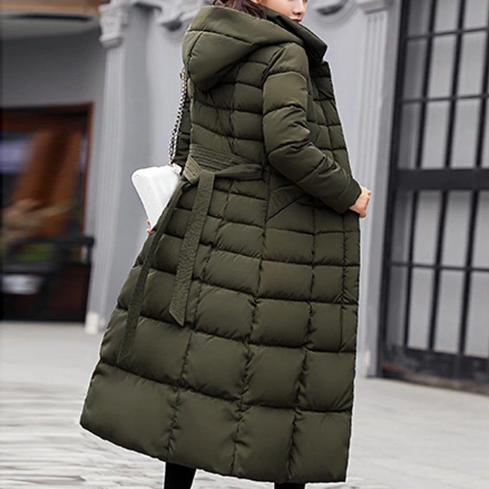 Новинка, стильное Трендовое Женское пальто, зимняя куртка с хлопковой подкладкой, теплое Макси-пальто, женское длинное пальто, парка, Женская куртка