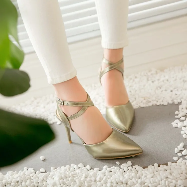 

Big Size 11 12 13 14 15 16 17 high heels sandals women shoes woman summer ladies Spiked, shallow, high-heeled buckle sandals