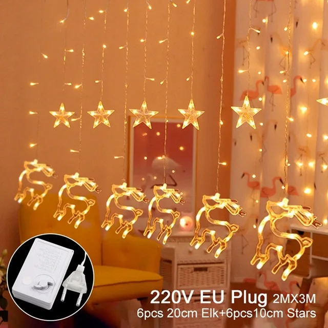 Светодиодный светильник на рождественскую гирлянду s, декоративный светильник на рождественскую елку для дома, сказочный светильник, Рождественский домашний декор, подарок, DF60 - Color: Dark Khaki