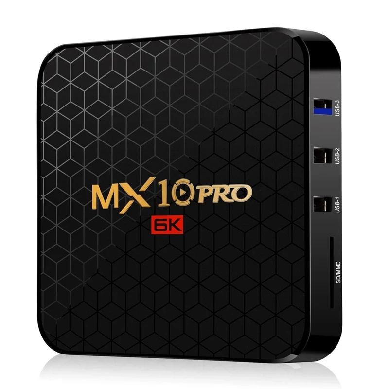 Mx10 Pro Smart Tv Box Android 9.0 Allwinner H6 Uhd 4K Media Player 6K Image Decoding 4Gb / 64Gb 2.4G Wifi 100M Lan Usb3.0 H.265