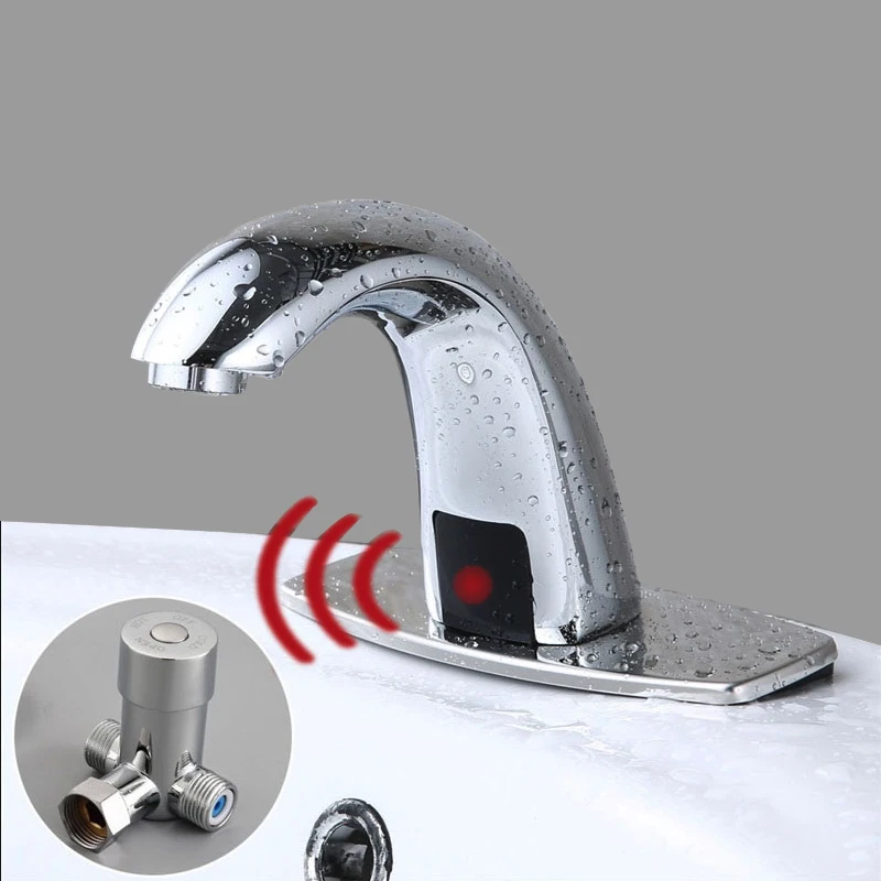 

Bathroom Automatic Touch Free Sensor Faucets Hot & Cold Water Saving Inductive Electric Water Tap Mixer Battery Power