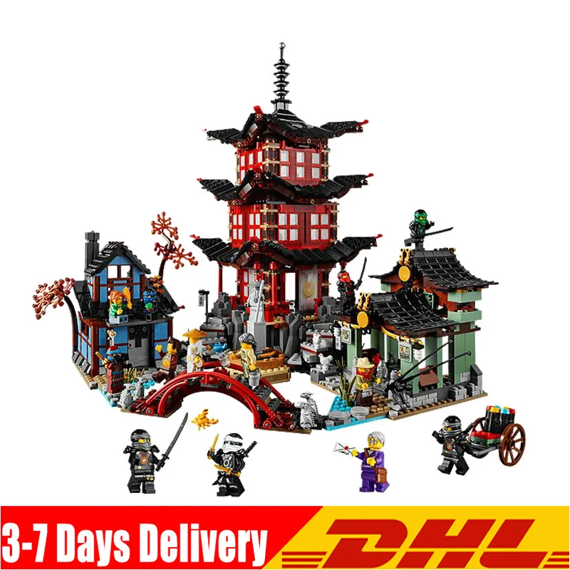 

New 2150pcs 10427 of Stiix Temple of Airjitzu Ninjagoe Thunder Swordsman Legoinglys Building Blocks Bricks Toys 70751