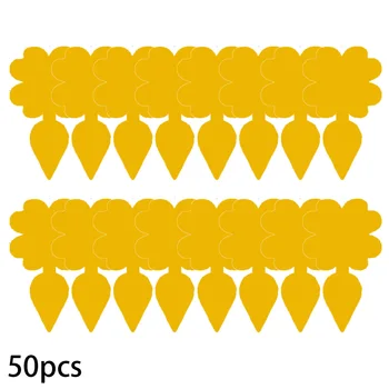 

50pcs Dual-Sided Sticky Fly Trap Paper Yellow Fruit Flies Insect Glue Catcher For Capturing Plant Insects, Such As Aphids
