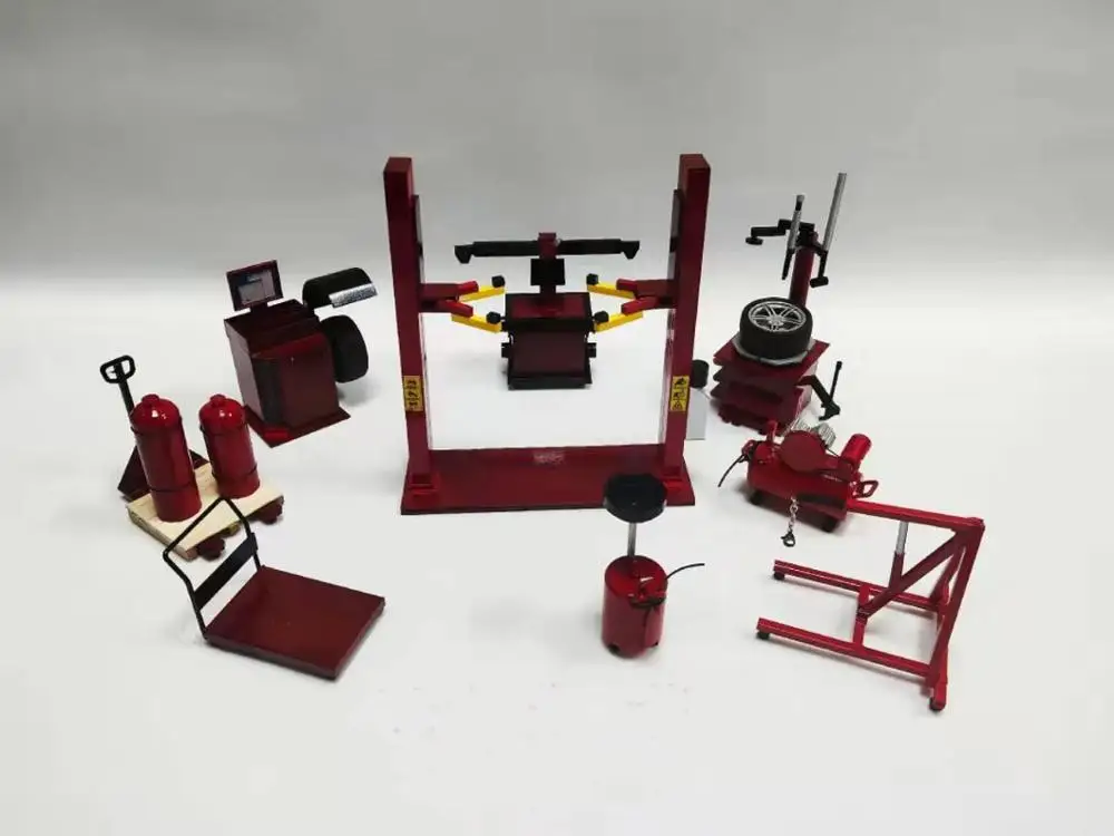 1/18 24 43 64  Maintenance Props Garage Repair Shop Tools  Package Kit Model Parking Car Scene 4