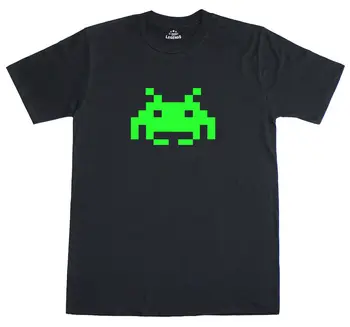

Space Invader Glow In The Print Dark Retro Arcade Gamer Mens Regular Fit T-Shirt