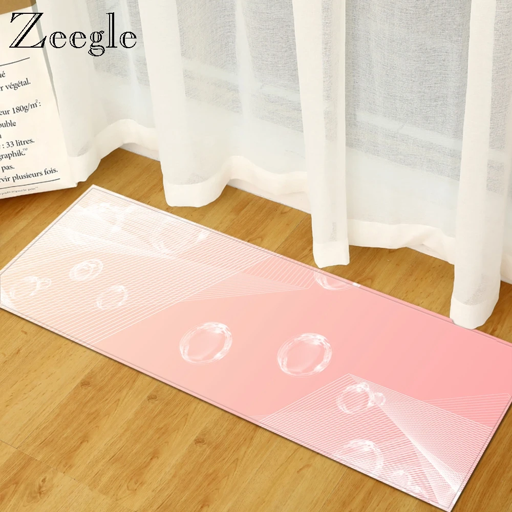 Zeegle Printed Non-slip Floor Mat Hallway Decoration Mat Carpet Polyester Washable Mat Bathroom Rug Living Room Soft Floor Rug