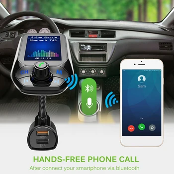 

Multifunction Wireless Car FM Transmitter LED Screen Display Fast Charger 3.0 USB Car Charger Smart Bluetooth 5.0 Car MP3 Player
