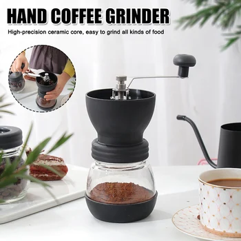 

Hot Manual Coffee Grinder Hand Crank Grinding Stainless Steel Blades Ceramic Grinding Core Coffee Grinder Household VJ-Drop