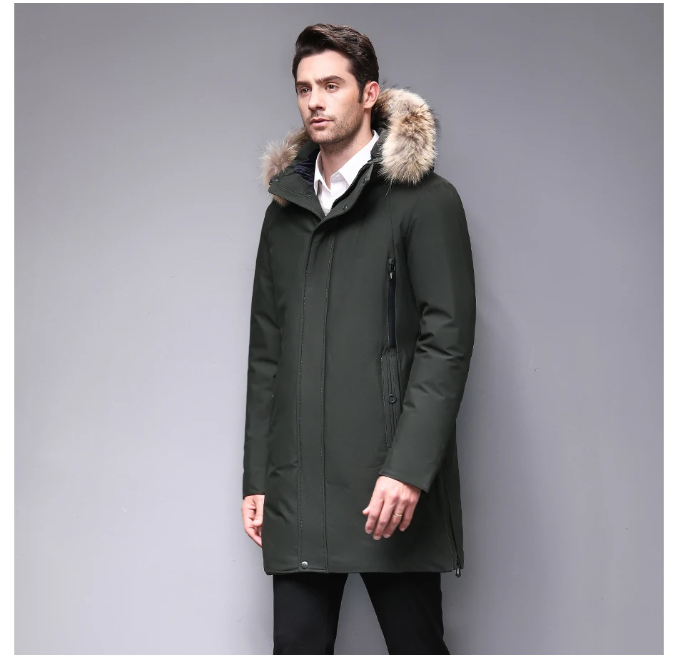 Blackleopardwolf Мужская теплая зимняя брендовая куртка съемный роскошный меховой воротник ветрозащитный пуховик BL-852M