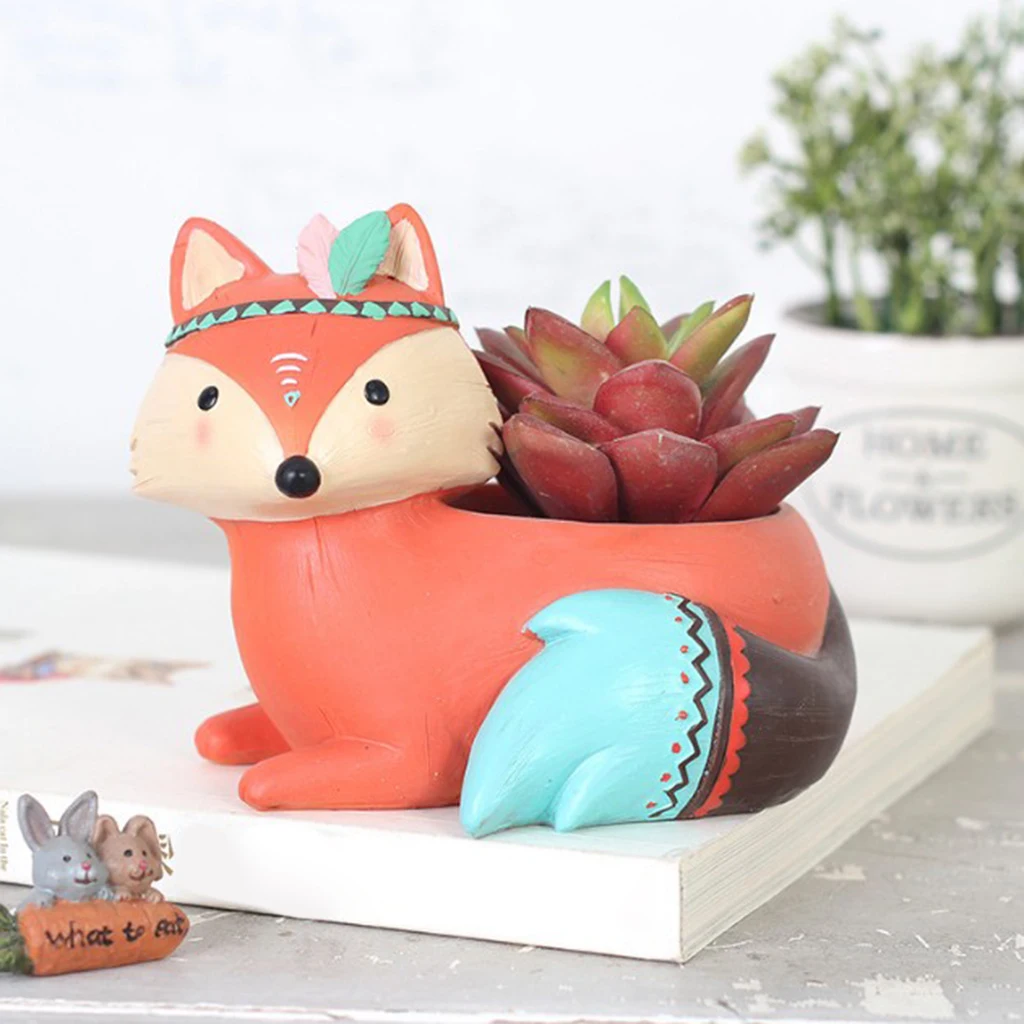 Resin Succulent Pot Cacti Plant Box Fairy Garden DIY Indoor Outdoor Decor