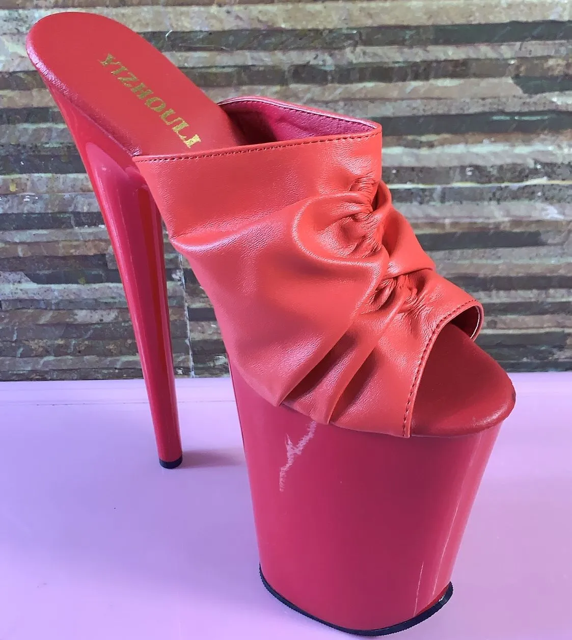 Summer 23 cm stiletto stage show slippers, platform Roman night club sandals, evening heels and dance shoes