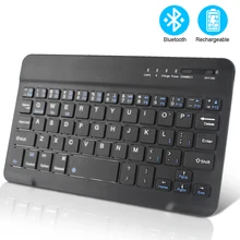 Mini Bluetooth Keyboard Wireless Keyboard For Computer Phone Rubber Keycaps Russian Rechargable Keyboard For Ipad Tablet PC