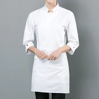

Chef Cooking Workwear High Quality Chef Uniform Catering RestaurantCoffee Shop Waiter Uniform Casual Top Coat Work Clothes Men