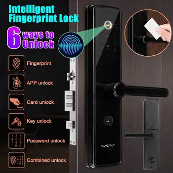 

Smart Electronic Door Lock Home Security Intelligent Fingerprint Lock With Keys Wifi App Password Keypad RFID Smart Card Hotels