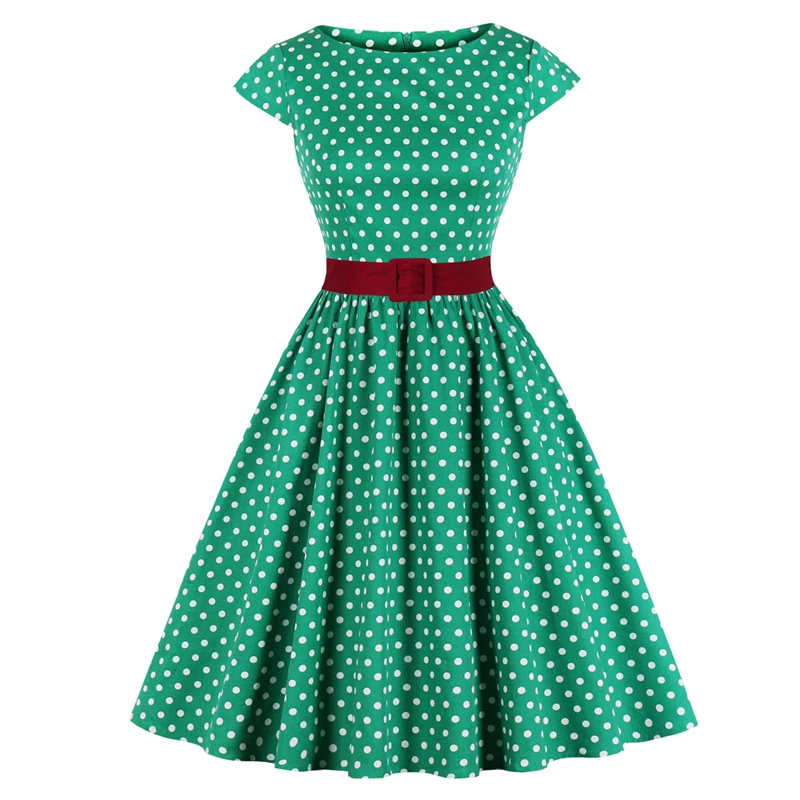 Green Polka Dot Retro Dress 1950s ...