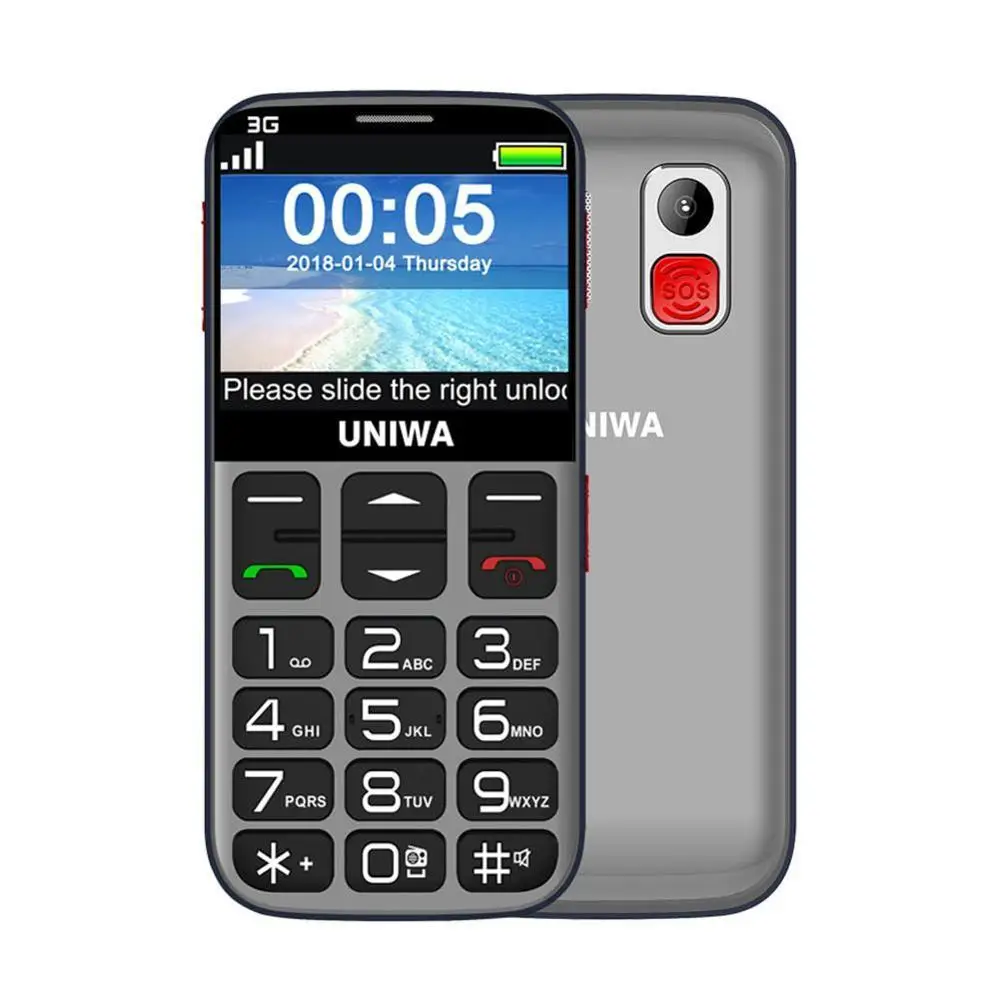 gray V808G мощный фонарь, кнопочный Громкий мобильный телефон, большой SOS 3g, английская русская клавиатура, 10 дней в режиме ожидания, 3g, WCDMA, мобильный телефон - Цвет: gray
