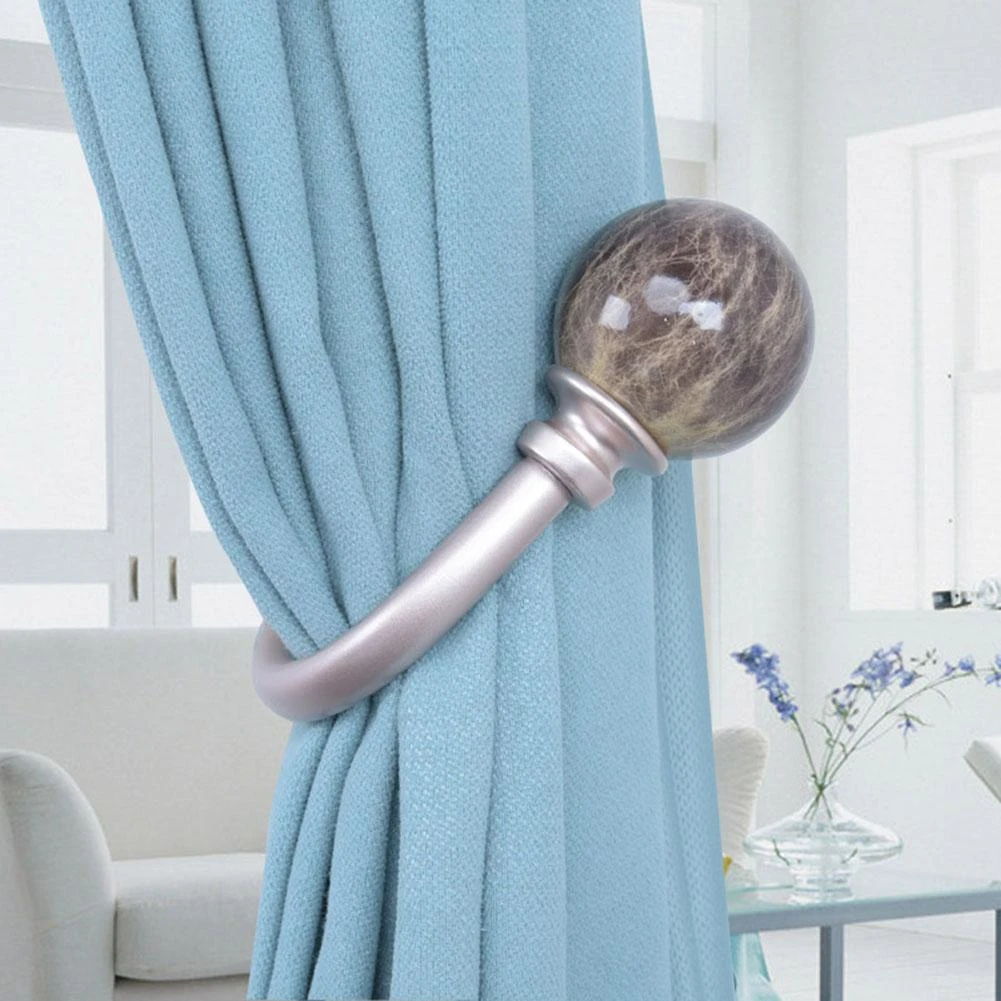 1 pieza montado en la pared en forma de U cortina de bola redonda soporte de gancho de corbata para decoración hogar|Ganchos y rieles| -