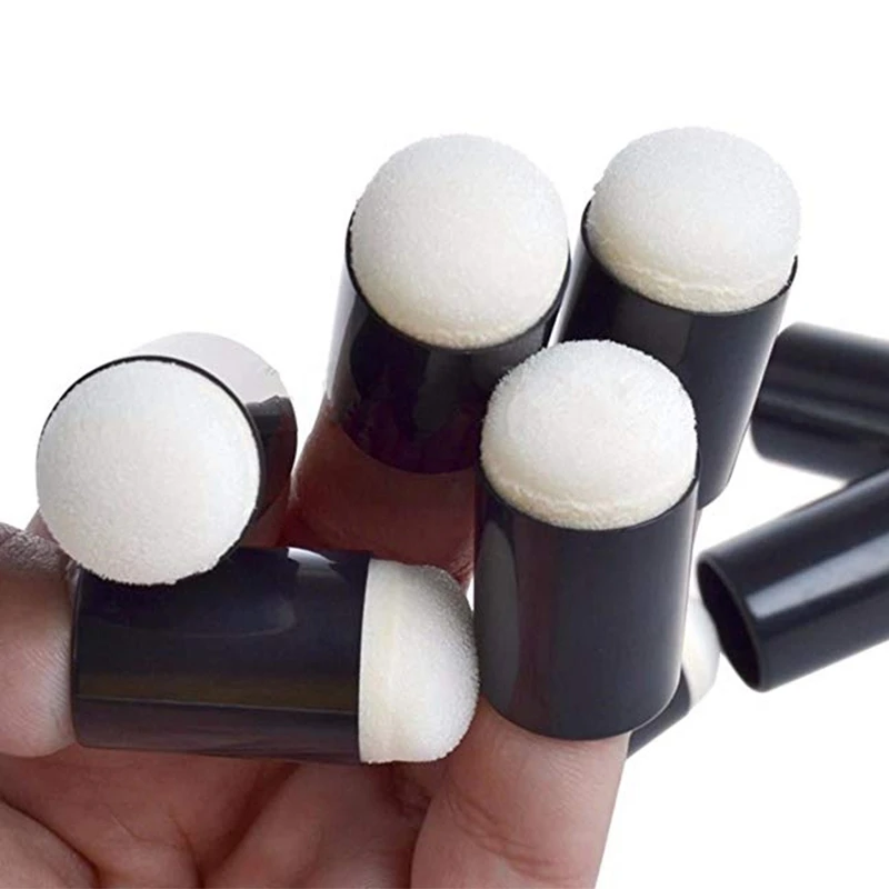 50 шт. губка-Подушечка для пальцев для рисования чернильные подушечки для тиснения кисти для рукоделия чехол для художественных инструментов с коробкой для офиса и школы