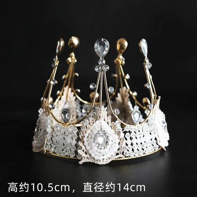 Вечерние украшения для выпечки на день рождения - Цвет: Queen lace crown b