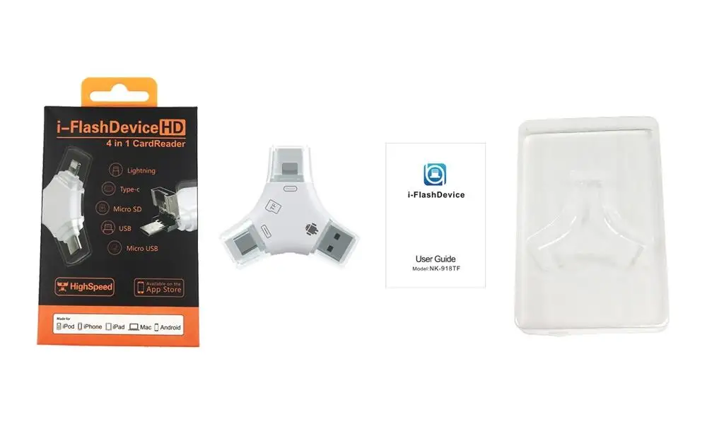 Портативный 4 в 1 type C Micro 8pin USB 2,0 портативный пластиковый SIM TF кард-ридер писатель мобильный телефон/ПК OTG