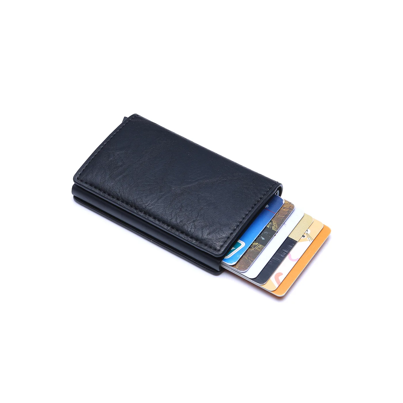 Держатель для кредитных карт для мужчин и женщин, металлический RFID кошелек 647, винтажная алюминиевая коробка, Crazy Horse, кожаный держатель для ID карты, чехол для карт