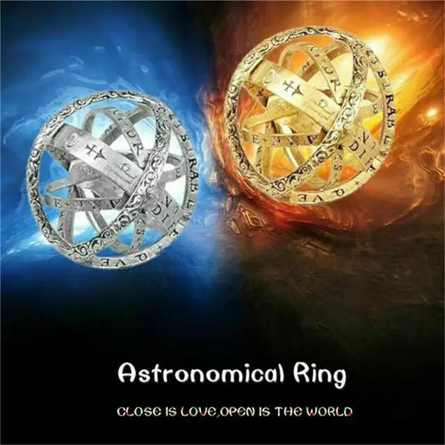 16th Century Astronomical Ring Ball Cosmic Engagement Rings Couple Lover Open And Merge Ring Unfolds Into Astronomical Sphere