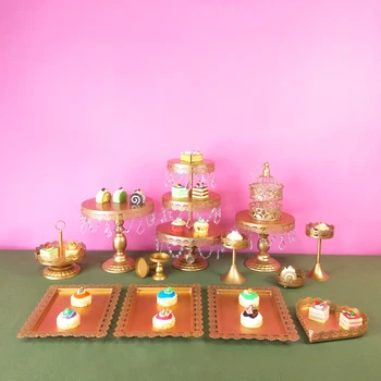 

Tobs Cupcake Tower Stand Crystals Cake Stand Decor Supplies Wedding Set Decor Tray Metal Round Party Dessert Display