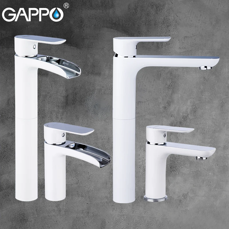 GAPPO white chrome brass Basin Faucets waterfall